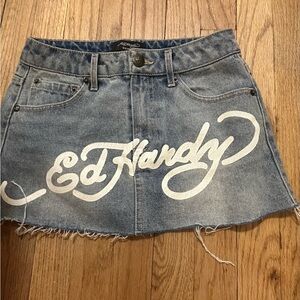 Ed Hardy Denim Mini Skirt